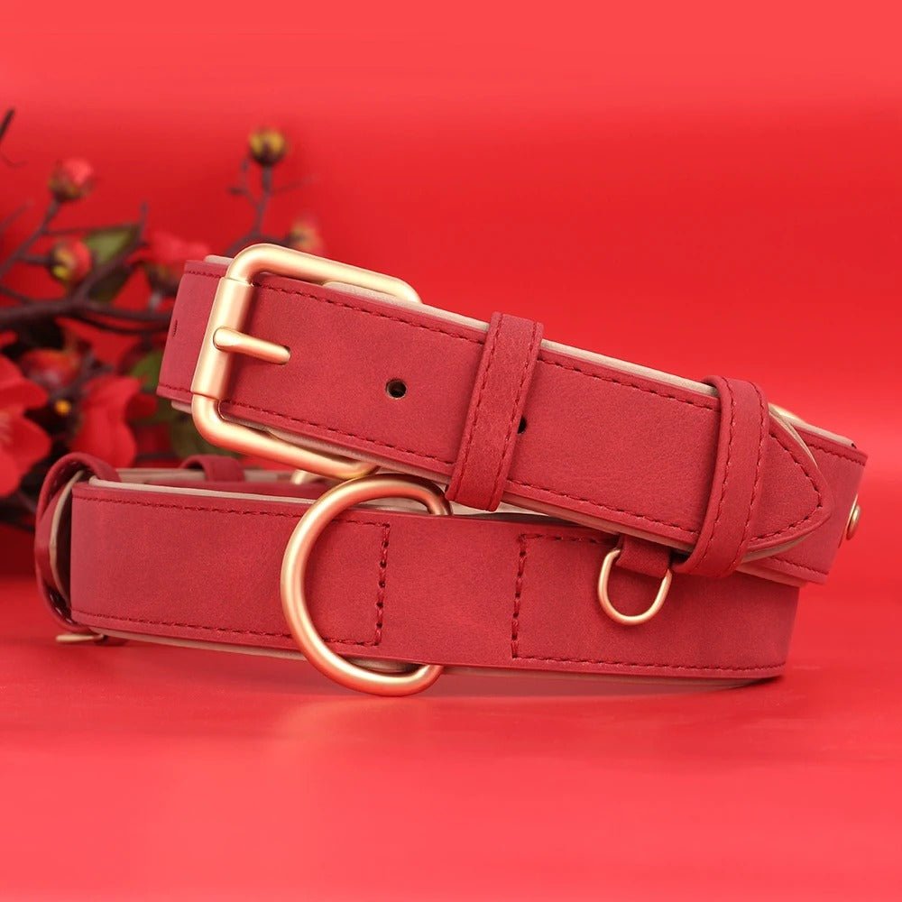 Collier chien cuir - élégance et confort BarkLuxe™ - Dognpuppytoys