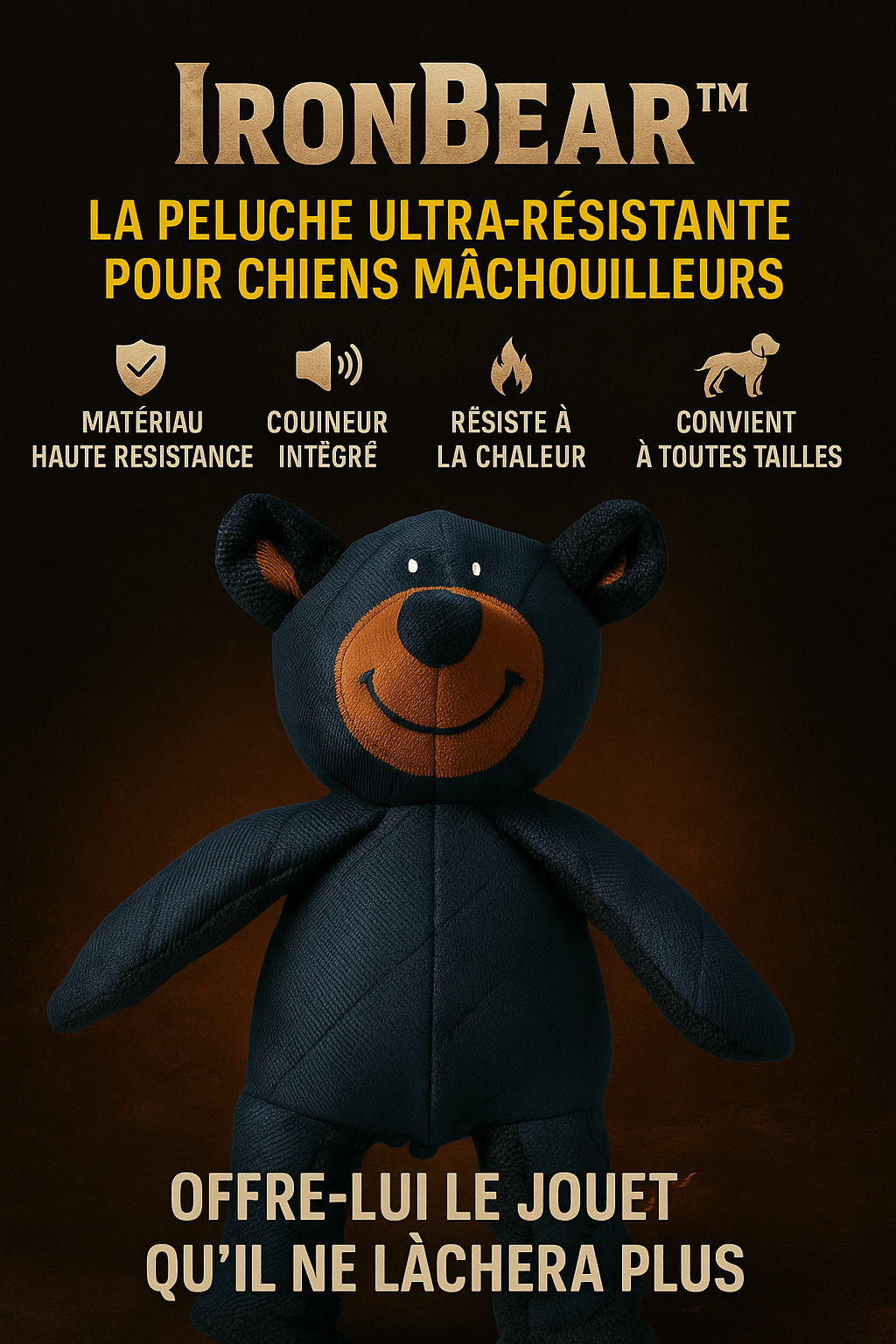 peluche chien - IronBear™ – La peluche qui ne rend jamais les arme - Dognpuppytoys